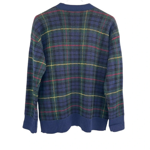 Lauren Ralph Lauren Women's Tarten Plaid Wool Cardigan Sweater Size Medium - Picture 7 of 12